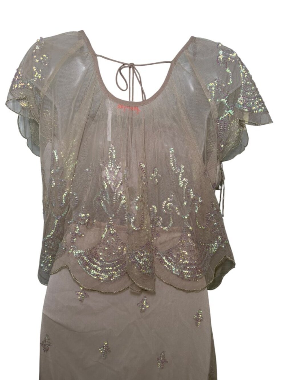 Free People Ciara Shimmer Sequin Sheer Midi Skirt Set L NWT - Picture 6 of 11